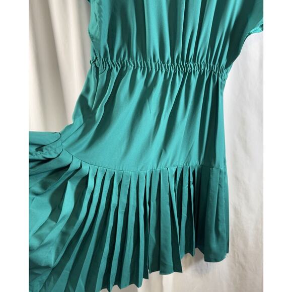 New York & Co Pleated Short Sleeves Dress,Green, Sz: M, 64-40 - Picture 16 of 16